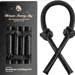 Satin Heatless Curling Set Overnight Hair Curler Rod & Scrunchies (2 Piece Set)